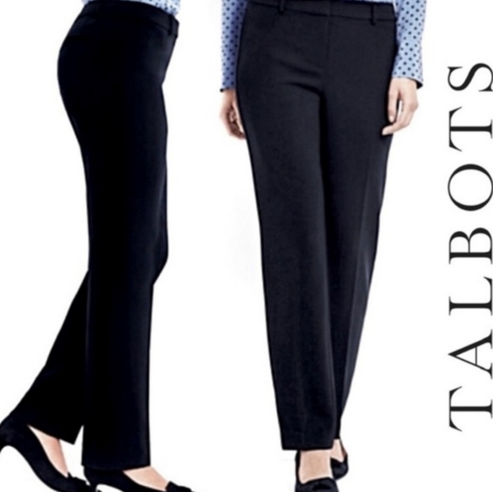 Talbots Women's Black Heritage Lined Linen Blend Lightweight Casual Pants Size 8
